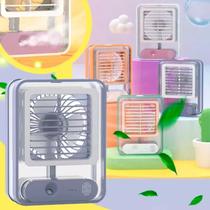 Mini Ventilador Refrigerador Umidificador De Ar Com Luz Led - Real