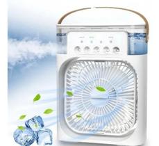 Mini Ventilador Refrigerador Umidificador De Ar Com Luz Led