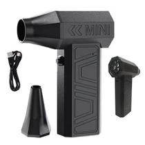 Mini Ventilador Soprador Turbo Jet Fan 130.000 RPM Sem Fio 3 Velocidades Bateria Recarregavel USB Potente Limpeza Acende Fogo Churrasqueira Limpa Comp