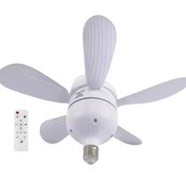 Mini Ventilador Teto Controle Iluminação 30w Bivolt Branco