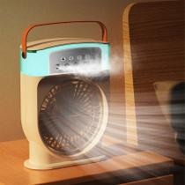 Mini Ventilador Umidificador Climatizador Ar Água Led USB Portátil Recarregável Mini Ventilador Umidificador Climatizador Ar Água Led USB Portátil Recarregável