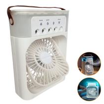 Mini Ventilador Umidificador de Ar Portátil USB Climatizador de Mesa com Led Timer 3 Velocidades