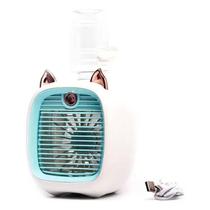Mini Ventilador Umidificador Portátil Gato Fofo Recarregável - Cores Sortidas