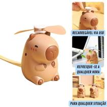 Mini Ventilador USB-C Capivara: Presente Portátil para Amiga (Verão/Wearabl/Correndo)