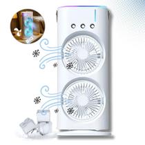 Mini Ventilador Usb Duplo Portátil Potente Turbo Compacto