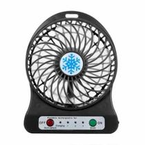 Mini Ventilador Usb Mesa Potente 3 Velocidade Recarregável Preto - MKB