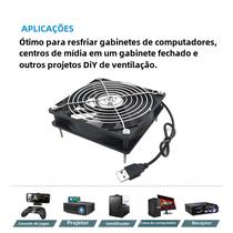 Mini-Ventilador USB para Receptor, DVR, Xbox, TV Box e Roteador - 80x80x25mm e 120x120x25mm