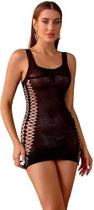 Mini vestido body lingerie sexy arrastão com strass sensual