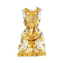 Mini Vestido Feminino Sem Mangas Com Gola Redonda E Estampa De Flores Vermelho Azul Branco Design De