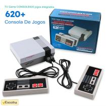 Mini Video Game Console Retro 620 Jogos Clássicos, Saída AV, Dual Gamepad para Família e Recreação