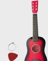 Mini Violão Infantil Acústico c/ Cordas De Aço Iniciantes (Vermelho)