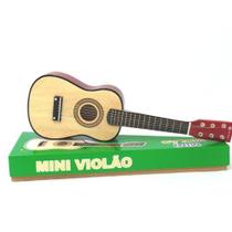 Mini Violão Infantil Acústico Corda Em Aço Palheta Natural