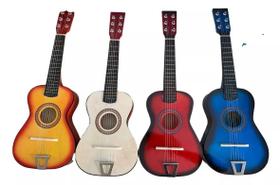 Mini Violão Infantil Acústico Corda Em Aço Palheta vermelho