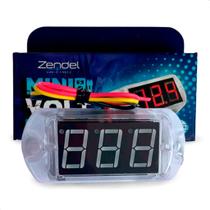 Mini Voltimetro Automotivo 12v 24v Medidor Bateria Minivolt Zendel ZD-MVT
