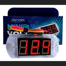Mini Voltímetro Automotivo 12v 24v Medidor Bateria Zendel ZD-MVT