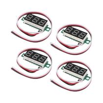 Mini Voltímetro Digital 0-100V Com Display LED De Três Linhas De 0,28 Polegadas, Conjunto De 4 Peças