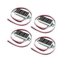 Mini Voltímetro Digital 0-100V Com Display LED De Três Linhas De 0,28 Polegadas, Conjunto De 4 Peças