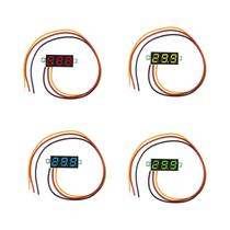 Mini Voltímetro Digital 4 Peças Com Display LED De 0,28 Polegadas, Testador De Tensão De 3 Fios