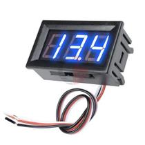 Mini Voltímetro Digital Medidor Bateria 100V Remote 3 fios Moldura Fonte Chaveada 12v Som Automotivo