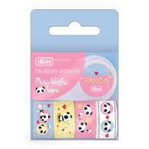 Mini Washi Tape Panda - Tilibra - 12mm x 3m - 5 Estampas