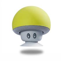 Mini Wireless Speaker Caixinha De Som Bluetooth Mini Cogumelo Ventosa amarela
