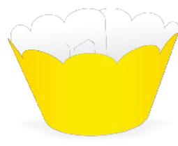 Mini Wrapper Mini Cupcake - Amarelo - 3cm x 14,5cm - 12 unidades - Nc Toys
