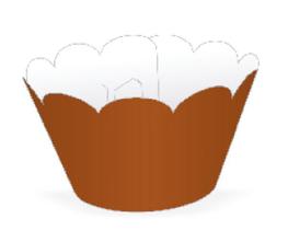 Mini Wrapper Mini Cupcake - Marrom - 3cm x 14,5cm - 12 unidades - Nc Toys