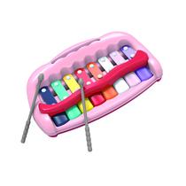 Mini Xilofone Piano 2 Em 1 Musical Teclado Baby Infantil P/ Bebê Brinquedo Infantil - Rosa - Zoop