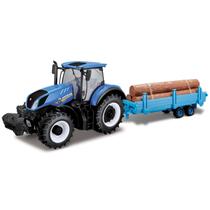 Miniatura - 1:32 - Trator New Holland T7.315 com Carreta - Bburago Miniatura - 1:32 - Trator New Holland T7.315 com Carreta - Bburago