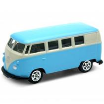 Miniatura - 1:64 - 1963 Volkswagen T1 Bus Kombi Azul - California Minis - Welly Miniatura - 1:64 - 1963 Volkswagen T1 Bus Kombi Azul - California Minis - Welly