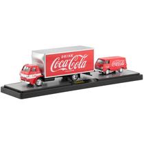 Miniatura - 1:64 - 1969 Dodge L600 COE & 1964 Dodge A100 Van - Coca-Cola TW01 - M2 Machines