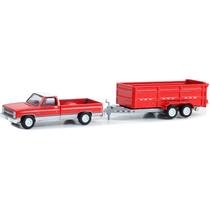 Miniatura - 1:64 - 1983 Chevrolet K20 Scottsdale With Dump Trailer - Hitch & Tow 28 - Greenlight 32280