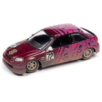 Miniatura - 1:64 - 1998 Honda Civic Purple - Street Freaks R1 - Johnny Lightning JLSF023