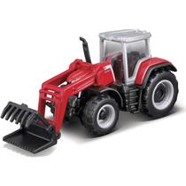 Miniatura - 1:64 - Trator Agrícola Massey Ferguson B5.265 c/ Crregadeira - Maisto 12525 Miniatura - 1:64 - Trator Agrícola Massey Ferguson B5.265 c/ Crregadeira - Maisto 12525