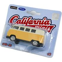 Miniatura - 1:64 - Volkswagen Kombi Amarelo e Bege - California Minis - Welly Miniatura - 1:64 - Volkswagen Kombi Amarelo e Bege - California Minis - Welly