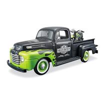 Miniatura 1948 Ford F-1 + Moto H-D FL Panhead 1:24 Maisto Miniatura 1948 Ford F-1 + Moto H-D FL Panhead 1:24 Maisto