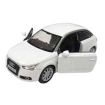 Miniatura Audi A1 2010 Kinsmart 1:32 Metal e Fricção Branco