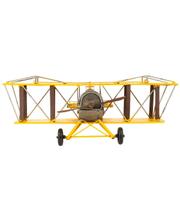 Miniatura Avião Amarelo De Hélice 17x38x45cm - Tudo em Caixa