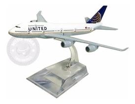 Miniatura Avião Comercial United Airlines Em Metal