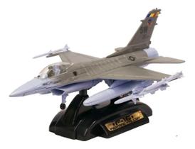 Miniatura Avião F-16 Fightning Falcon Cinza Metal Motormax