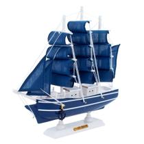 Miniatura Barco Navio de Madeira Veleiro Decorativo 15cm - Gici Decor