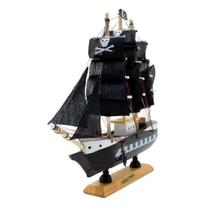 Miniatura Barco Navio Pirata De Madeira Veleiro Decorativo -