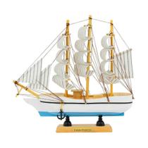 Miniatura Barco Navio Veleiro Madeira Base ul 21x4x21cm b - Taimes