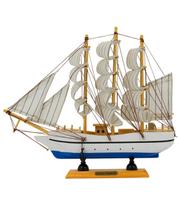 Miniatura Barco Veleiro de Madeira 30cm