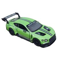 Miniatura Bentley Continental GT3 Kinsmart 1/38 Metal e Fricção Verde