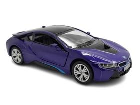 Miniatura BMW I8 Kinsmart 1/36 Metal e Fricção Azul Roxo