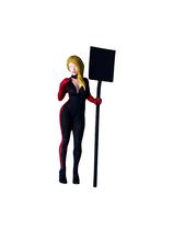 Miniatura Boneco Personagem Mulher com Placa Nº 1 1:24 Miniatura Boneco Personagem Mulher com Placa Nº 1 1:24