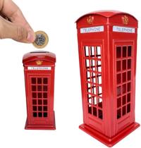 Miniatura Cabine Telefônica Londres Cofre de Metal e Decoração