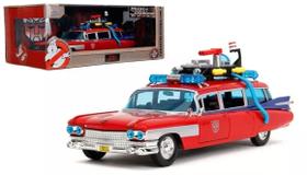 Miniatura Cadillac Ecto-1 Caça Fantasmas "Ghostbusters x Transformers" - 1:24 - Jada Toys
