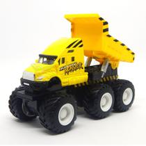 Miniatura Caminhão Builder Zone Quarry Monsters Dump Truck Amarelo Maisto 21191
